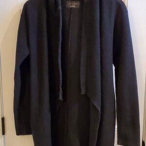 ZARA MAN Men's Black Open Front Cardigan Hooded Ribbed - Size S